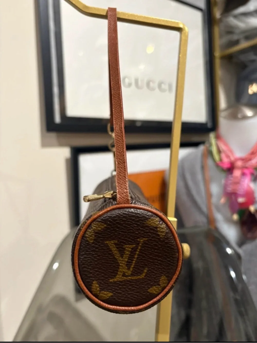 Authentic Louis Vuitton Wristlet Brown Monogram Louis Vuitton mini Handbag - Picture 3 of 5